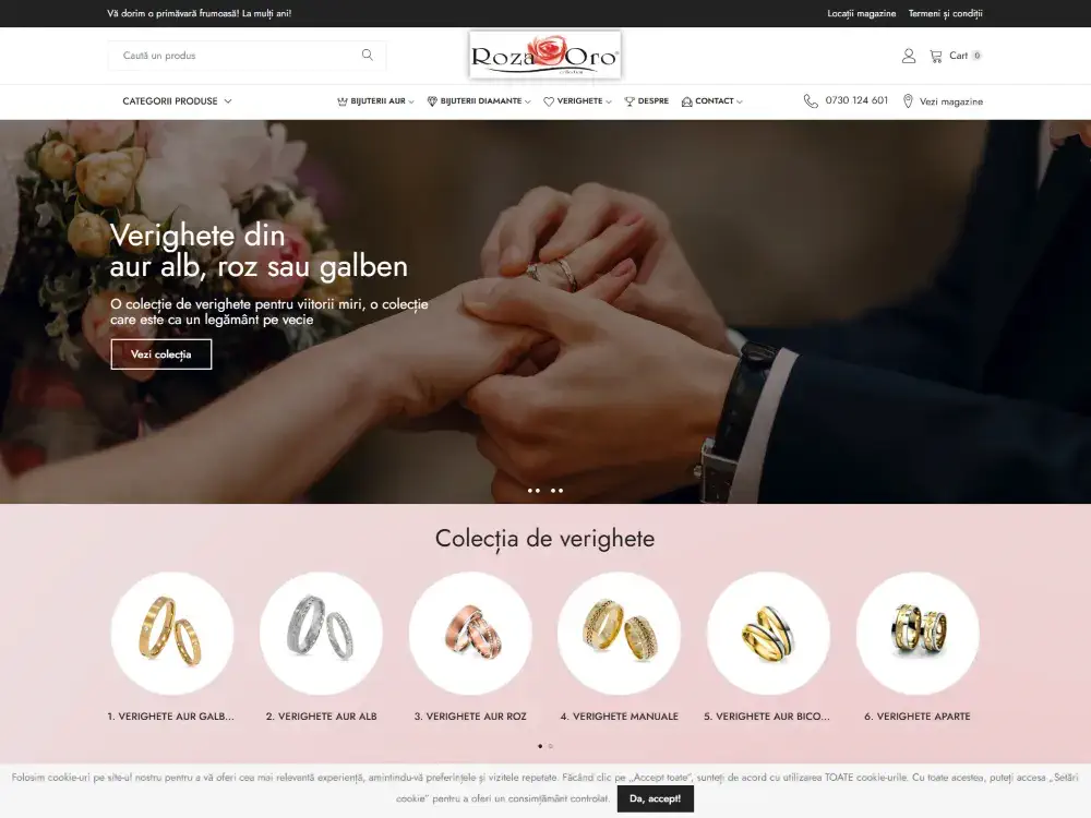 Online Shop, Jewellery Marketplace website developed for RozaOro Collection by ARNIS Soft