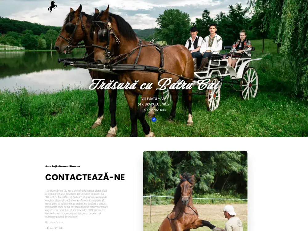 Professional Presentation website developed for Trausra cu Patru Cai by ARNIS Soft